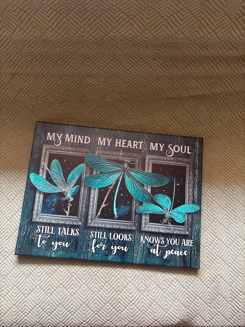 Teal Dragonfly Wall Art - My Mind My Heart My Soul